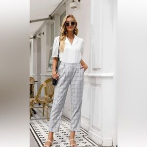 New with tags Grace Karin Gray plaid pants Size Small